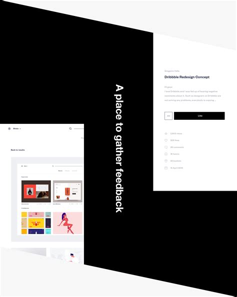 Dribbble Redesign Concept Behance