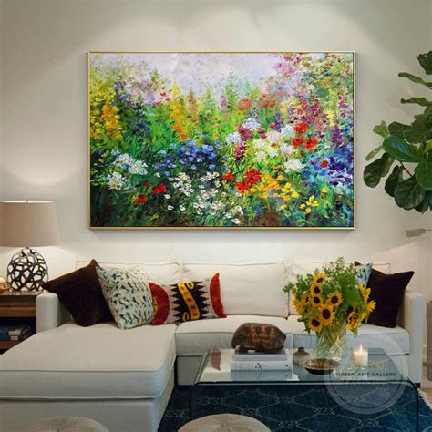 Flower Oil Painting on Canvas Abstract Colorful Flower - Etsy