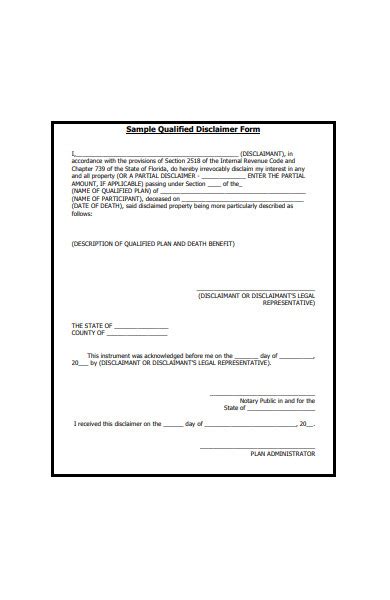 Free 50 Disclaimer Forms In Pdf Ms Word