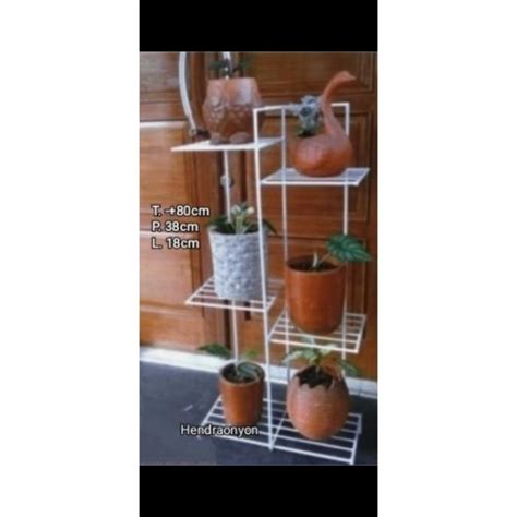 Jual Ready Stock Rak Pot Bunga Susun Standing Pot Besi Standing