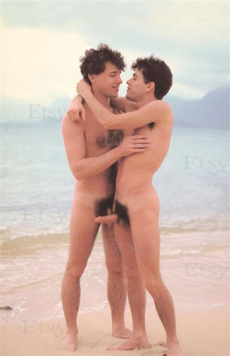 Naked Gay Couple On The Beach Vintage Photo S Print Male Etsy