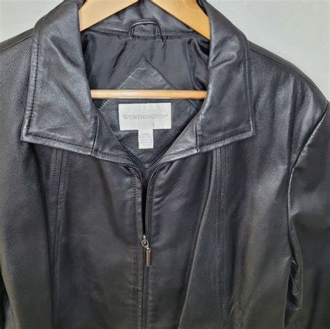 Worthington Jackets And Coats Worthington Genuine Leather Womans Jacket With Belt Poshmark