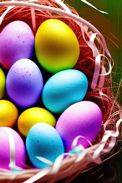 Fondo De Tarjeta De Pascua Feliz Con Huevos De Pascua Coloridos Con