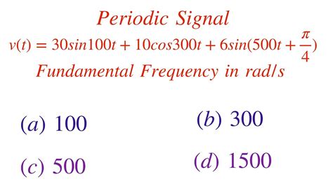 How To Find Fundamental Frequency Of Signal Signals And System Solved Problem Youtube