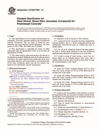 ASTM A779 A779M 16 Standard Specification For Steel Strand Seven