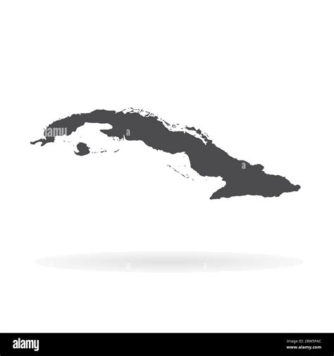 Mapa vectorial Cuba Ilustración vectorial aislada Negro sobre fondo