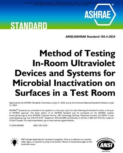 Ansi Ashrae Standard Method Of Testing In Room Ultraviolet