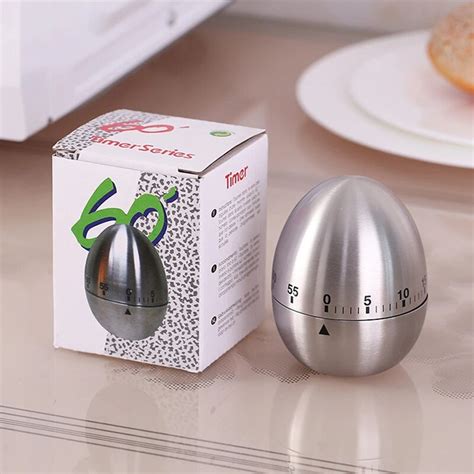 Stainless Steel Egg Mechanical Time Counter Kitchen Cooking Timer