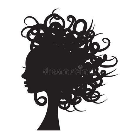 Curly Hair Silhouette Png