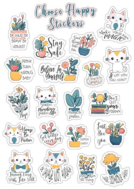 Premium Photo Cute Motivational Stickers For Your Planner Printable