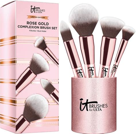 It Brushes For Ulta Rose Gold Complexion Brush Set Makeup Brush Cup