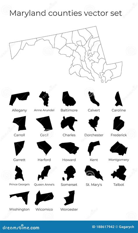 Map Of Maryland With Regions Vector Illustration | CartoonDealer.com ...