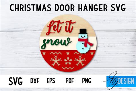 Christmas Door Hanger Svg Circle Svg Graphic By Flydesignsvg