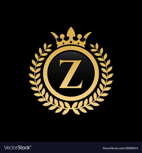 Letter Z Royal Crown Logo Royalty Free Vector Image