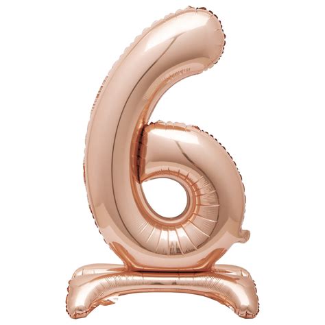 Folienballon Figur 6 Rose Gold Standard 76cm Partywinkel