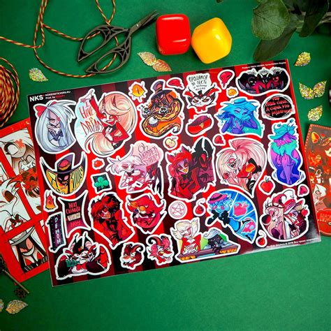 Набор наклеек Pack HAZBIN HOTEL, виниловые стикеры, А4 - купить с ...