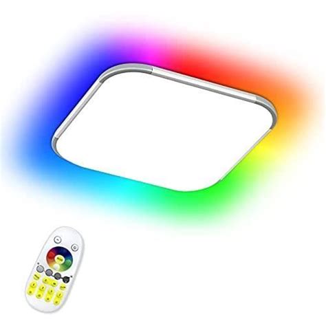 Naizy W Plafonnier Led Moderne Rgb Carr Lampe De Plafond Ultraslim