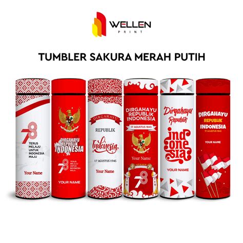 Jual WELLEN PRINT Cetak Tumbler Sakura Merah Putih Print UV Custom