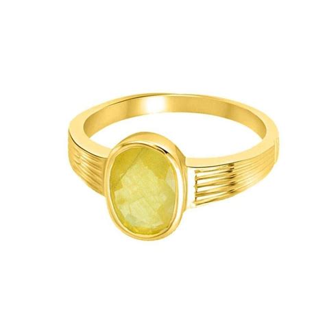 Natural Certified Yellow Sapphire Astrology Ring Pukhraj Ring In