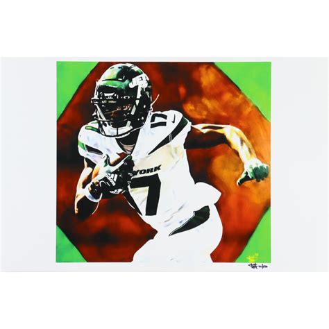 Garrett Wilson Jets Le X Lithograph By Joshua Barton Pa