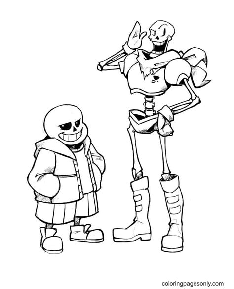 Papiro E Sans Undertale Da Colorare Stampabili Pagine Da Colorare The