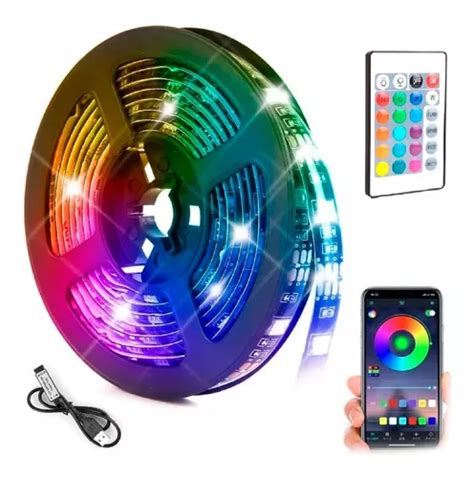 Cinta Luces Led Tira Rgb 5050 3m Bluetooth Control Rem Ax Cuotas