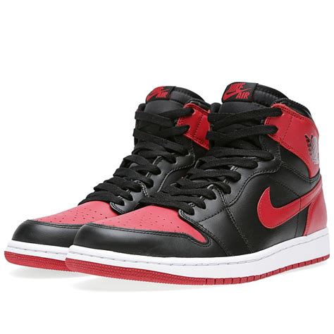 Buy Air Jordan 1(I) Retro High OG Bred Black and Varsity Red Mens Shoes ...