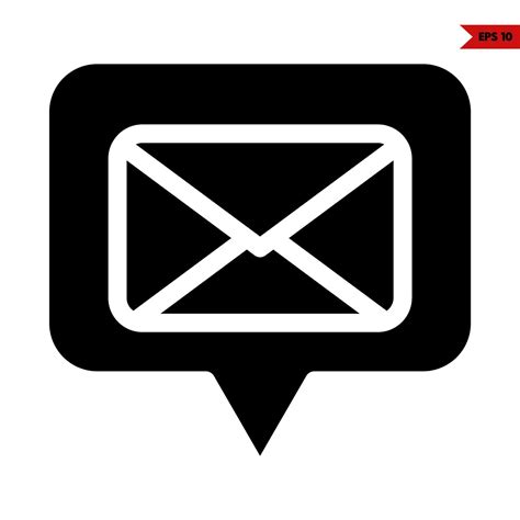 Mail In Speech Bubble Glyph Icon Vector Art At Vecteezy