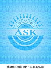 Ask Water Wave Representation Emblem Background Stock Vector Royalty