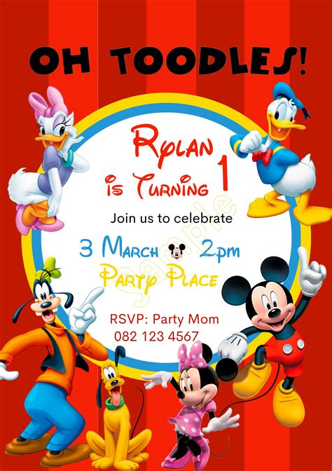 Animated Custom Birthday Invitation Mickey Mouse Tiny Shopper