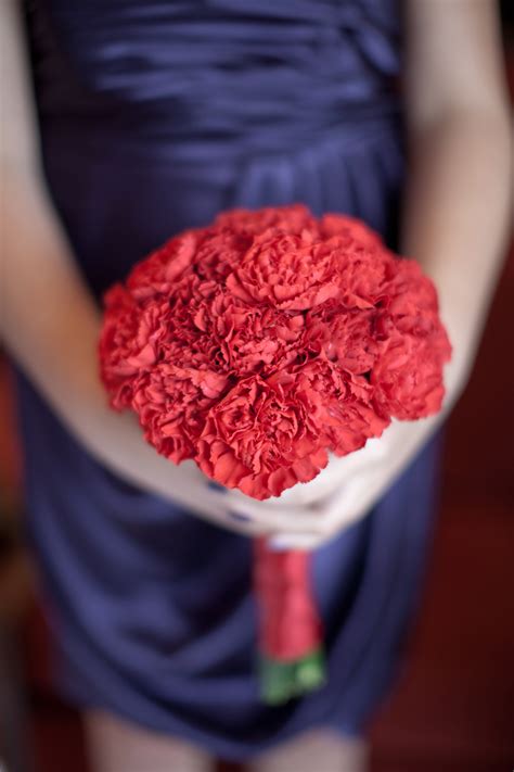 Red Carnation Bridesmaid Bouquet