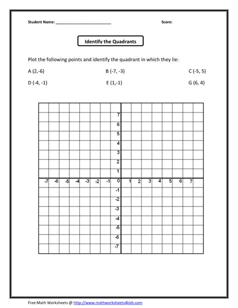 Printable Coordinate Plane Worksheets | Peggy Worksheets