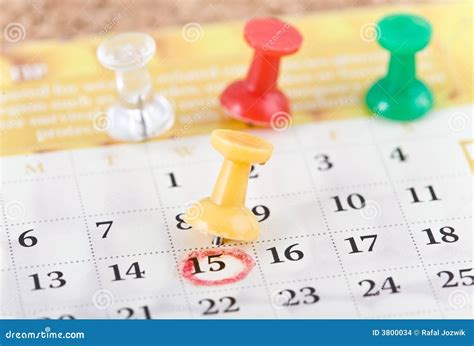 Pins and calendar. stock photo. Image of calendar, mark - 3800034