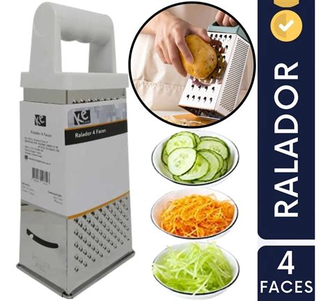 Ralador Faces De A O Inox Cm Fatiador Queijo E Legumes