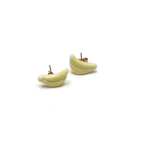 Puces D Oreille Porcelaine Bananes Jaune Pastel Smac Slow Mix