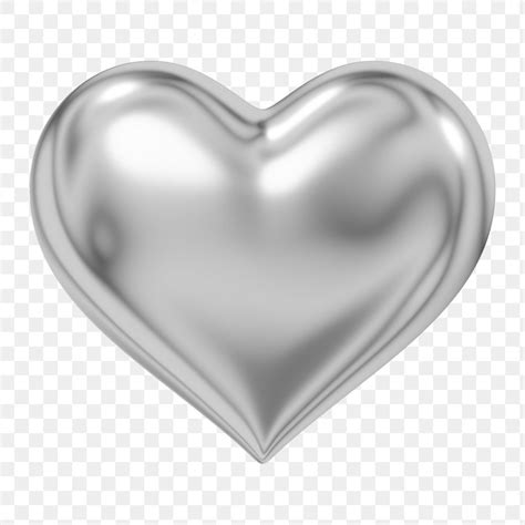 Metallic Silver Heart Png 3D Premium PNG Rawpixel