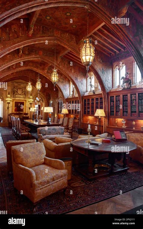 Dining hall and living space at Hearst Castle, built by William ...