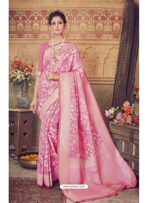 Light Pink Silk Jacquard Saree Designer Silk Sarees Art Silk Sarees Wedding Reception Outfit