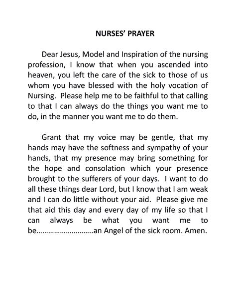 Nurses Prayer Nasdfilebiehbrk Jerbh Iub Nurses Prayer Dear Jesus