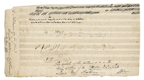 BEETHOVEN Ludwig Van 1770 1827 Autograph Music Manuscript Vienna