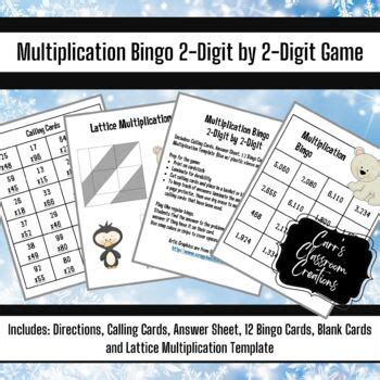 Multiplication Bingo 2-Digit by 2-Digit Game by Carr's Classroom Creations