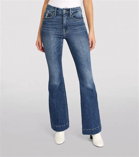 Good American Blue Good Legs Flared Jeans Harrods Uk