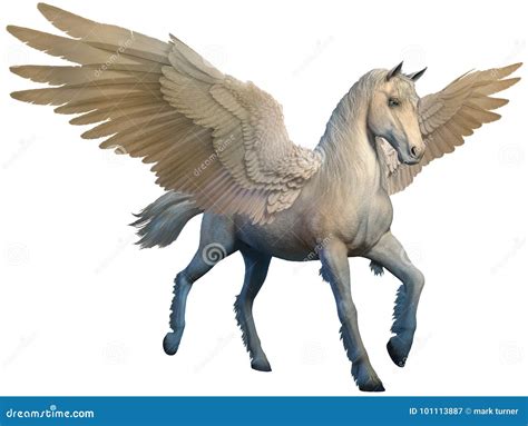 Pegasus 3D illustration stock illustration. Illustration of mythical - 101113887