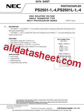 2501 Datasheet PDF NEC