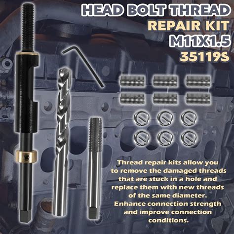 35119S Metric Head Bolt Thread Repair Kit M11 X 1 5 For Cadillac Honda