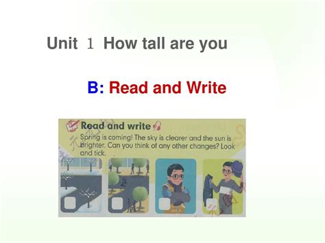 人教pep版六年级下册英语unit 1 How Tall Are You B Read And Write公开课课件word文档在线阅读与