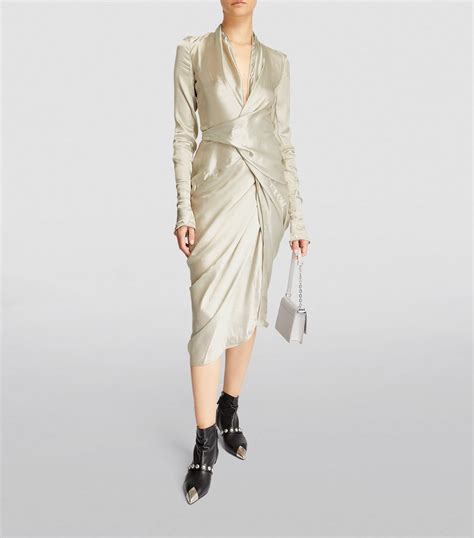 Rick Owens Silk Blend Wrap Dress Harrods Us