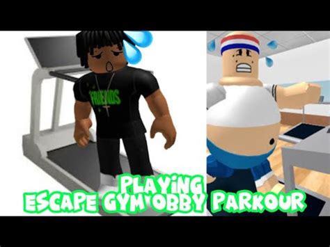 Playing Escape Gym Obby Parkour Youtube