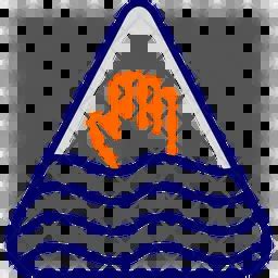 Deep water warning sign Icon - Download in Line Style