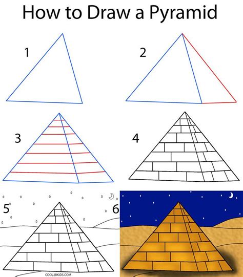 How To Draw A Pyramid Step By Step Drawing Tutorial With Pictures